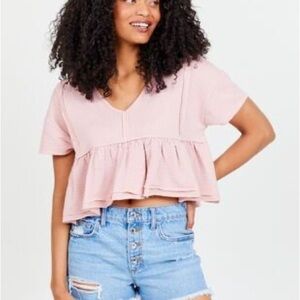 Altar'd State Blush Textured Blouse